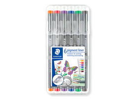 Fineliner Staedtler Pigment 308 assorti 0.5mm set à 6st assorti