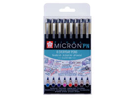 Fineliner Sakura Pigma Micron 0.4mm blister à 8 stuks assorti