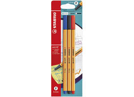 Fineliner STABILO point 88/3 fijn assorti blister à 3 stuks