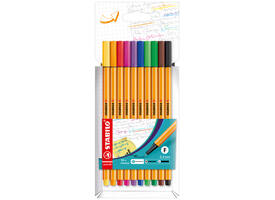 Fineliner STABILO point 88/10 fijn assorti 10 stuks