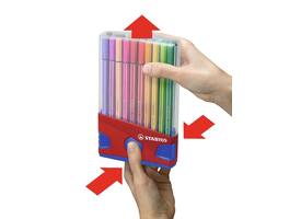 Viltstift STABILO Pen 68/20 ColorParade in rood/blauw etui M ass 20st