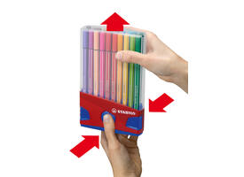 Viltstift STABILO Pen 68/20 ColorParade in rood/blauw etui M ass 20st
