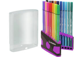 Viltstift  STABILO Pen 68/20 ColorParade in antr/roze etui M ass 20st