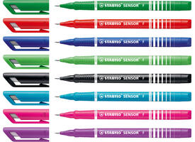 Fineliner STABILO Sensor 189/8 fijn assorti etui à 8 stuks