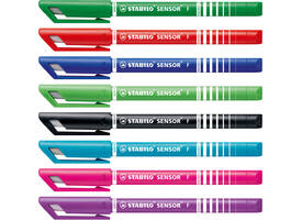 Fineliner STABILO Sensor 189/8 fijn assorti etui à 8 stuks