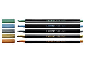 Viltstift STABILO Pen 68/805 medium metallic zilver