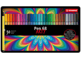 Viltstift STABILO Pen 68/30 Arty medium assorti blik à 30 stuks