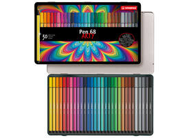 Viltstift STABILO Pen 68/30 Arty medium assorti blik à 30 stuks