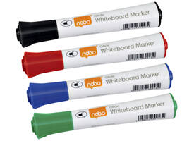 Whiteboardmarker Nobo Glide rond assorti 3mm 4st