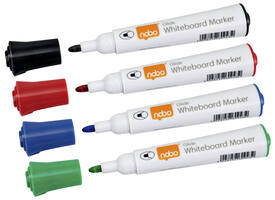 Whiteboardmarker Nobo Glide rond assorti 3mm 4st