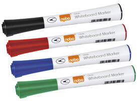 Whiteboardmarker Nobo Glide rond assorti 1mm 4st