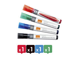 Whiteboardmarker Nobo Liquid ink rond assorti 3mm 4st