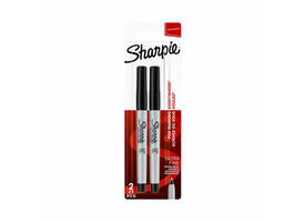 Viltstift Sharpie rond ultra fijn zwart blister à 2 stuks