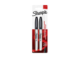 Viltstift Sharpie rond fijn zwart blister à 2 stuks