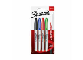 Viltstift Sharpie rond fine assorti blister à 4 stuks