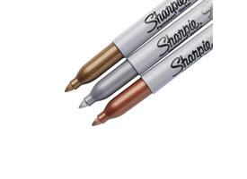 Viltstift Sharpie rond fijn metallic assorti blister à 3 stuks