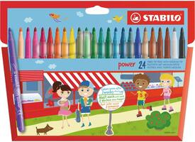 Viltstift STABILO power 280/24 assorti etui à 24 stuks