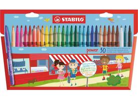 Viltstift STABILO power 280/30 assorti etui à 30 stuks