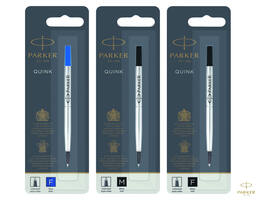 Rollerpenvulling Parker Quink medium zwart blister à 1 stuk
