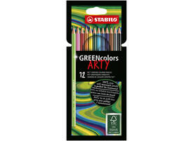 Kleurpotloden STABILO 6019 GREENcolors Arty assorti etui à 12 stuks