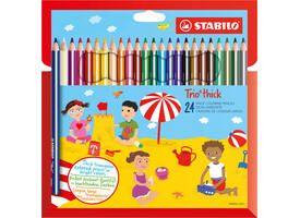 Kleurpotloden STABILO 203 Trio dik assorti blister à 24 stuks