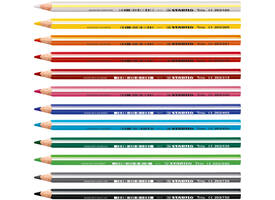 Kleurpotloden STABILO 203 Trio dik assorti kartonnen etui à 12 stuks