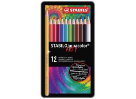 Kleurpotloden STABILO 1612 aquacolor assorti blik à 12 stuks