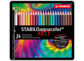 Kleurpotloden STABILO 1624 aquacolor assorti blik à 24 stuks