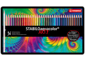 Kleurpotloden STABILO 1636 aquacolor assorti blik à 36 stuks