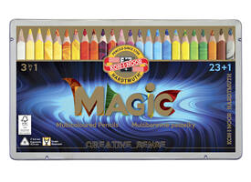 Kleurpotloden Koh-i-Noor Jumbo Magic doos 24  kleuren