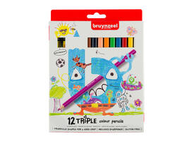 Kleurpotloden Bruynzeel Kids Triple assorti 12 stuks