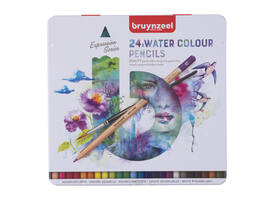 Kleurpotloden Bruynzeel Expression aquarel assorti blik à 24 stuks