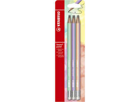Potlood STABILO Swano grafiet HB met gumtop pastel assorti 6 stuks