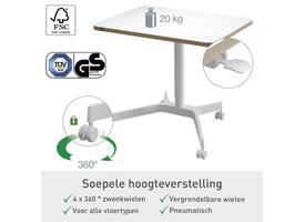 Zit-sta bureau Leitz Ergo compact wielen