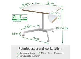 Zit-sta bureau Leitz Ergo compact wielen