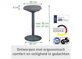 Actieve zit-stakruk Leitz Ergo met gasveer 57-82cm zwart