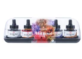 Inkt Talens Ecoline met pipet additional set à 5 ass