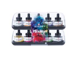 Inkt Talens Ecoline met pipet additional set à 10 ass