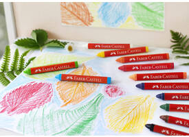 Waskrijt Faber-Castell driehoekig assorti set à 12 stuks