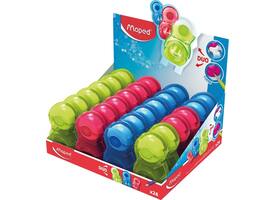 Puntenslijper Maped Loopy 1gaats met gum display á 24 stuks assorti