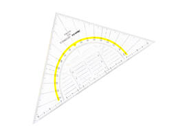 Geodriehoek Aristo 1555/2 225mm met greep transparant