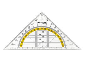 Geodriehoek Westcott 14cm transparant