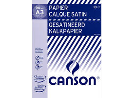 Kalkpapier Canson gesatineerd 10vel 90gr A3 doorschijnend