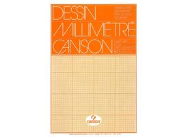 Millimeterpapier Canson bruingeel bedrukt 50vel 72gr A3 wit