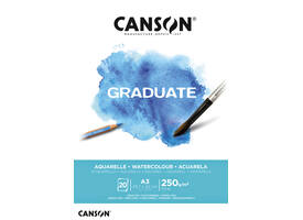 Aquarelpapier Canson Graduate Watercolour 20vel 250gr A3 natuurlijk wit