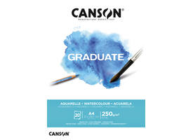 Aquarelpapier Canson Graduate Watercolour 20vel 250gr A4 natuurlijk wit