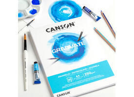 Aquarelpapier Canson Graduate Watercolour 20vel 250gr A5 natuurlijk wit