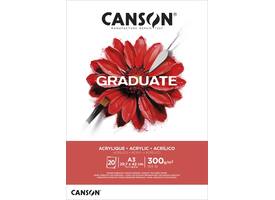 Schilderpapier Canson Graduate Oil & Acrylic 20vel 290gr A3 natuurlijk wit
