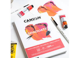 Schilderpapier Canson Graduate Oil & Acrylic 20vel 290gr A4 natuurlijk wit