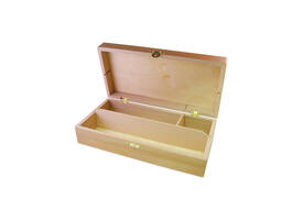 Tekendoos 25x12.5x6.5cm 3 vakken beukenhout